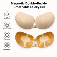 Soutien-gorge adhésif sans bretelles et sans dos à fermeture magnétique, perforé et respirant, bonnet Mango, soutien-gorge invisible pour robe de mariée