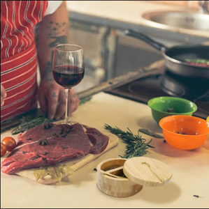 กล่องไม้ไผ่ใส่<span class=keywords><strong>เกลือ</strong></span>พริกไทยและ<span class=keywords><strong>เกลือ</strong></span>ใส่เกลือที่เก็บเกลือพร้อมฝาแม่เหล็กสำหรับเก็บกล่อง<span class=keywords><strong>เกลือ</strong></span>ไม้แห้ง - Product Image 2