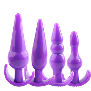 Juego de 4 tapones anales de goma suave, unisex, para estimulación adulta. - Product Image 5