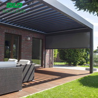 Pergola Bioclimatique en Aluminium Étanche pour Extérieur, Vente Directe Usine, avec Éclairage LED Intégré