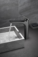 Robinet de lavabo de salle de bain classique en cuivre, monocommande, monotrou, à poser sur le plan, avec mitigeur et cartouche céramique, pour économie d'eau