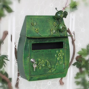 Boîte aux lettres murale décorative en fer forgé, style rétro européen, pour villa, usage domestique, vente en gros - Product Image 6