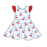 Robe d'été sans manches à imprimé floral pour petites filles, mignonne, à manches volantées, coupe trapèze, décontractée, en tissu de haute qualité, style body