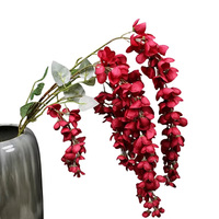 Vente en gros de décoration paysagère de jardin de mariage glycine de haute qualité fleurs de haricot longues fleurs de glycine géantes ramifiées courtes en soie