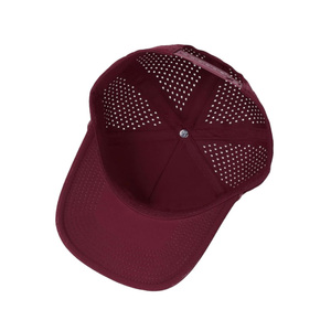 Vente en gros Chapeau de camionneur de golf 5 panneaux respirant découpé au laser perforé design de corde imperméable de haute qualité avec logo de broderie personnalisé - Product Image 4
