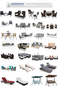 Conjunto de Muebles de Ratán para Exteriores, Resistente, Espacioso, con Cojines Suaves Desmontables, para Conversar y Comer al Aire Libre, Ideal para el Hogar, el Patio Trasero o Fiestas - Product Image 5