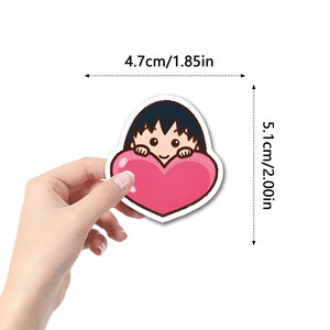 Chibi Maruko-Chan Emojis Graffiti Autocollants Guitare Décoré Autocollant PVC Imperméable Autocollants 60 Pièces - Product Image 6