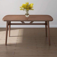 Ensemble table et chaises de salle à manger en chêne, design rectangulaire minimaliste moderne, avec dossier, pour appartement ou restaurant rapide, 4 places