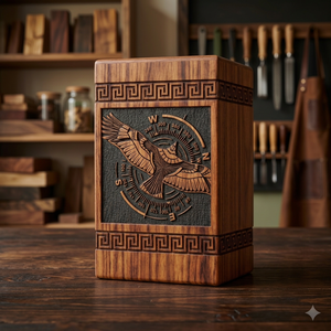 Urna Funeraria de Madera Hecha a Mano, Caja Decorativa para Cenizas Humanas, Ataúd Conmemorativo de Madera de Pino Marrón para Recuerdo - Product Image 2