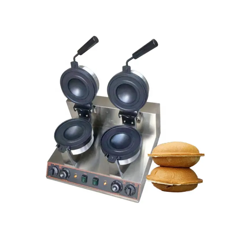 Doble cabeza giratoria Gelato Panini Sandwich Press Ufo Burger Machine