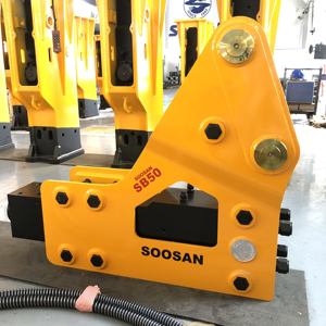 Martillo Hidráulico SOOSAN SB50 Tipo Lateral para Excavadoras y Retroexcavadoras de 11-16 Toneladas, Nuevo, con Cincel de 100mm y Mangueras - Product Image 5