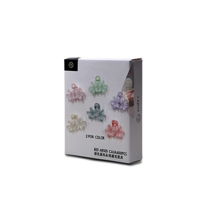 Pinzas de Pelo Dobles con Diseño de Flor de Frangipani, Color Plateado, 2 por Color, Caja de 600 Unidades - Product Image 1