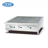 Peralatan Dapur Komersial OUTE 36''  Panggangan Batu Lava Gas Stainless Steel  Charbroiler BBQ Grill Dengan Rak Terpasang