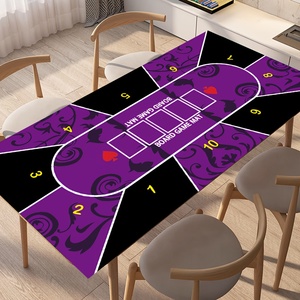 Nappe de table de <span class=keywords><strong>poker</strong></span> <span class=keywords><strong>rectangulaire</strong></span> pliable en caoutchouc avec motif rayé, <span class=keywords><strong>tapis</strong></span> de table de <span class=keywords><strong>poker</strong></span> pour les jeux de Texas Hold'em - Product Image 4