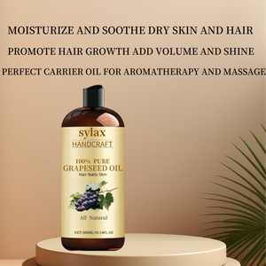 100% чистое натуральное масло из виноградных косточек для укрепления волос, увлажнения, ароматерапии, массажа и глубокого ухода за телом SYLAX - Product Image 3