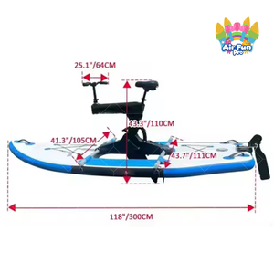 เรือไฟฟ้าเชิงพาณิชย์และจักรยานน้ำพีวีซีแบบเป่าลม อุปกรณ์กีฬาทางน้ำพร้อมแป้นปั่นสำหรับการออกกำลังกายทางน้ำ - Product Image 3