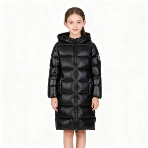 Veste d'hiver imperméable longue en duvet pour adolescents garçons et filles avec capuche 120-170 Vêtements d'extérieur bomber pour enfants plus âgés - Product Image 2