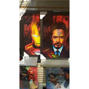 15 estilos de la serie Marvel Iron Man Spider Man The Avengers Super Hero 3D Lenticular Anime Poster para la decoración del hogar