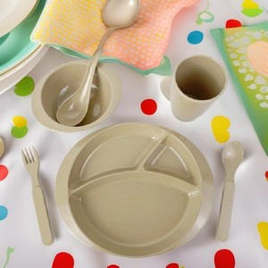Juego de Platos <span class=keywords><strong>para</strong></span> Bebés Ecológicos y Libres de BPA, Aptos <span class=keywords><strong>para</strong></span> Alimentos, Incluye Taza con Separador, Cuchara y Tazón - Product Image 1