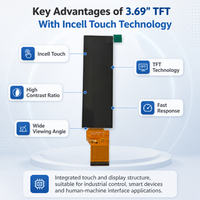 Module d'affichage TFT à bande longue de 3,69 pouces, écran LCD TFT haute résolution à grand angle de vision pour appareil portable industriel intelligent