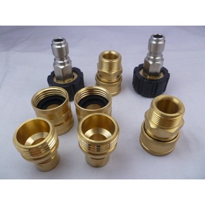 High Pressure Car Wash Hose Connector Set 3/8 M22 Quick Coupler All Copper Universal Adapter For Water Gun Accessory - Product Image 2