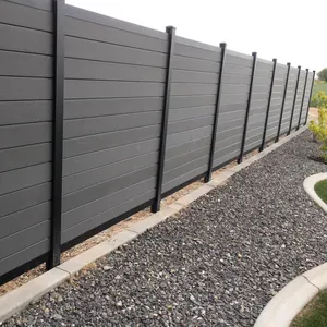 Composite Easy Assembled Popular Privacy Fence Panels Outdoor Fully Gap-free Powder Coated Aluminium Alloy Fence