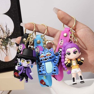 Adorable Llavero de Dibujos Animados de Música K-pop, Colgante 3D con Cierre de Langosta Dorado para Decoración de Bolsos y Mochilas, Regalos y Recuerdos de Fiesta - Product Image 3