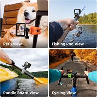 Support de caméra en silicone TELESIN 360, rotation à 360 degrés, fixation flexible pour Osmo Pocket 4 Go Pro Insta360 Ski Pole