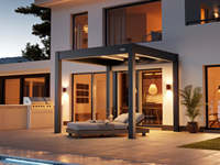 Pergola à toit à lames orientables électrique blanche 3x4m en aluminium de qualité supérieure avec éclairage LED, autoportante pour jardin, terrasse, cour