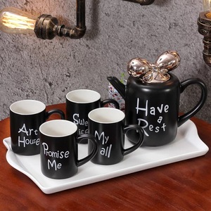 Service à thé de l'après-midi en porcelaine fine Bow-Tie English, tasses à café en céramique aux couleurs macaron, design frais et mignon, coffret cadeau pour la maison - Product Image 5