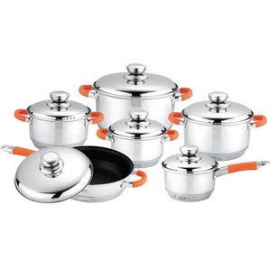 Vente en gros de 16 pièces d'ustensiles de cuisine en acier inoxydable avec fond épais en 9 marches marmites et poêles antiadhésives et bouilloire cadeau ustensiles de cuisine - Product Image 5