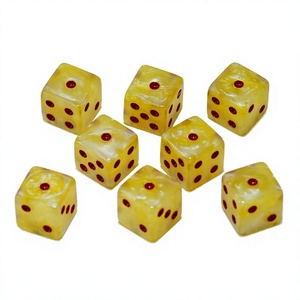 Dés en acrylique personnalisés D6, dés à six faces pour jeux de société, points jaunes et rouges - Product Image 4