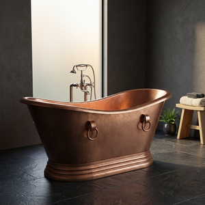 Bañera Rectangular Clásica de Cobre con Tapa, Estilo Vintage con Patas de Garra - Artesanía India - Product Image 2