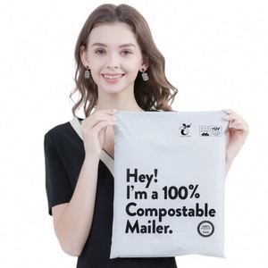 Xc-bio Custom Logo Biodegradable <b>Waterproof</b> Compostable Courier Shipping Plastic Mailing Bag for Shoes & <b>Socks</b> - Product Image 1