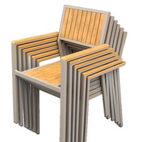 Ensemble de meubles d'extérieur modernes et durables en métal et bois massif avec coussins imperméables et protection solaire pour cour, terrasse, balcon, villa - Garantie 2 ans