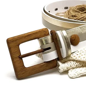 Cinturón de cuero y madera de lujo para mujer Guilin Gentle 351 - Product Image 4