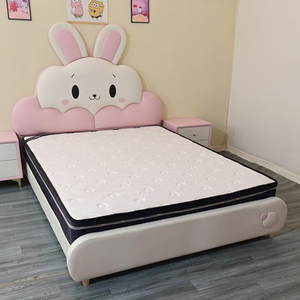 Dễ Thương Thỏ Trẻ Em Của Giường Đặt Hiện Đại Màu Hồng & Trắng Mềm Mại Da Trẻ Em Của Giường Cho Cô Gái Thanh Lịch Phim Hoạt Hình Bọc Giường Cho Trẻ Em - Product Image 3