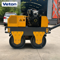 Compacteur à rouleaux d'asphalte compact Honda 9HP pour voies étroites, terrains de sport et projets de rénovation de surfaces