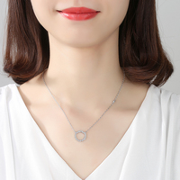 PL401 usine en gros 925 argent Zircon géométrie colliers pendentif mode bijoux en argent Sterling déclaration pour les femmes