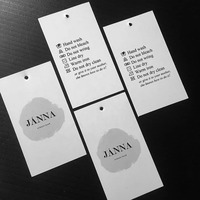 Etiquetas de Papel con Corte Personalizado, Impresión Digital, Papel Recubierto, Etiquetas de Marca para Ropa y Embalaje de Regalos