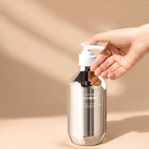 Neues Design High-End Versilberte Kosmetikverpackung 300ml 500ml Conditioner-<span class=keywords><strong>Shampoo</strong></span>-Flasche - Product Image 2