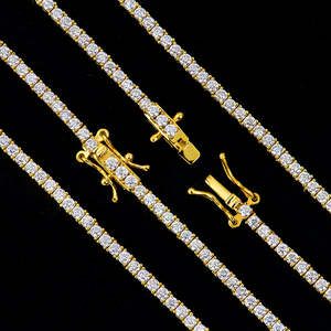 Collar de Cadena de Diamantes Moissanite de Plata de Ley 925 Chapado en Oro de 2 mm, Estilo Hip Hop para Hombre, Precio de Fábrica Xingyue - Product Image 2