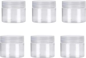 Envases Cosméticos y para Alimentos al por Mayor, Tarro de Crema Cosmética de Plástico PET Transparente de 50ml, 80ml, 100ml, 120ml, 150ml, 200ml con Tapa Blanca - Product Image 1
