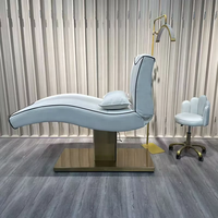 Nouveau Lit de Beauté Électrique de Luxe Doré, Lit Facial et pour Cils en Cuir Blanc, Table et Lit de Massage, Mobilier de Salon, Lit Incurvé pour Cils