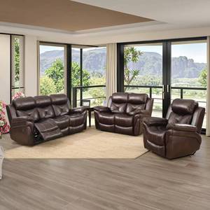 Sofá Reclinable de Diseño Moderno y Lujo, con Estructura de Madera y Tapicería de Cuero Sintético, Extensible y Plegable, al Mejor Precio - Product Image 1