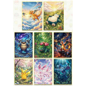 YQ Nuevas Decoraciones de Anime Japonés, Tableros de Arte de Pokémon, Tarjetas Coleccionables, Papel de Arte para Fans, Tarjetas de Pokémon para Fans Familiares, Juguetes - Product Image 2