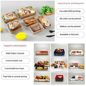 Bruine kraftpapier ivoor karton rolverpakking voor tiramisu cake sushi sandwich custard taart <span class=keywords><strong>burger</strong></span> verpakking - duurzaam milieuvriendelijk - Product Image 2