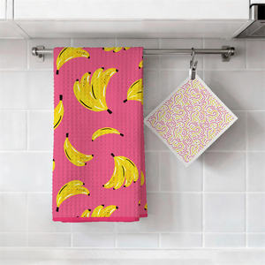 Ensemble de torchons suédois en coton de cellulose naturel, lavables et réutilisables, avec motif floral et fruitier personnalisé - Product Image 2