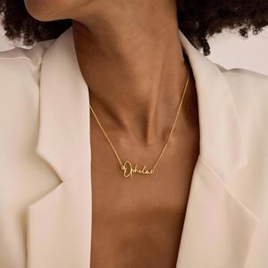 <span class=keywords><strong>Collier</strong></span> avec nom personnalisé, plaqué or 18 carats, cadeau d'anniversaire <span class=keywords><strong>pour</strong></span> elle, cadeau <span class=keywords><strong>pour</strong></span> la fête <span class=keywords><strong>des</strong></span> mères - Product Image 2