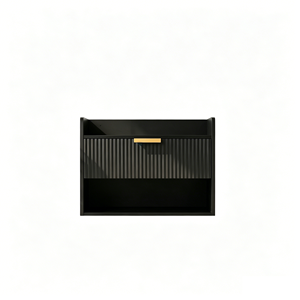 Table de <span class=keywords><strong>chevet</strong></span> murale moderne avec tiroir et étagère ouverte, table de nuit minimaliste en bois, table de nuit flottante pour chambre à coucher - Product Image 4
